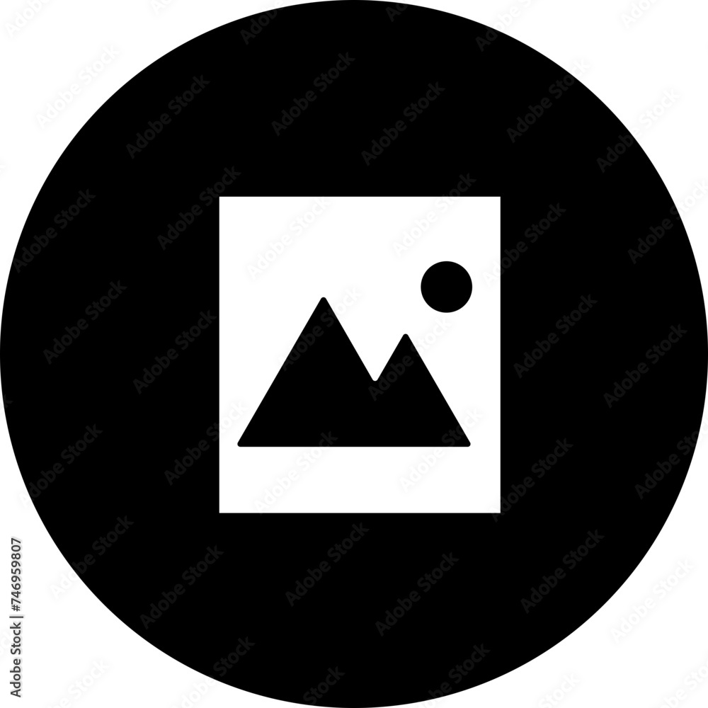 B&W gallery or photo icon in flat style. B&W gallery or photo icon in flat style.
