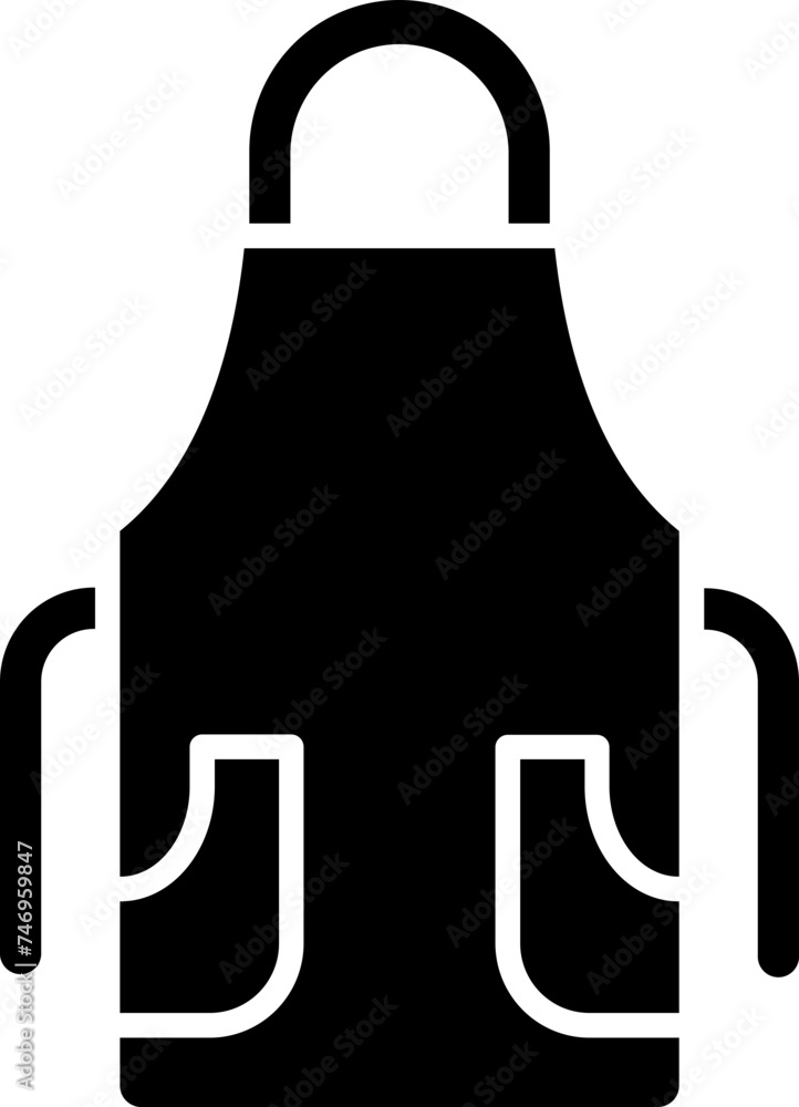 B&W illustration of apron icon. B&W illustration of apron icon.