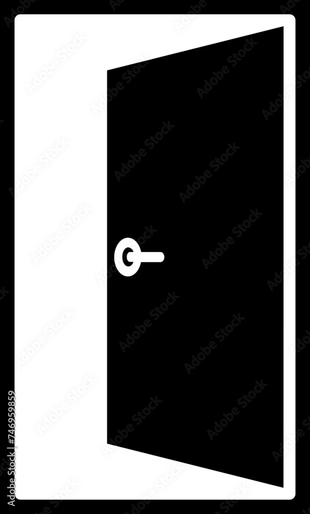 Open door icon glyph icon or symbol. Open door icon glyph icon or symbol.