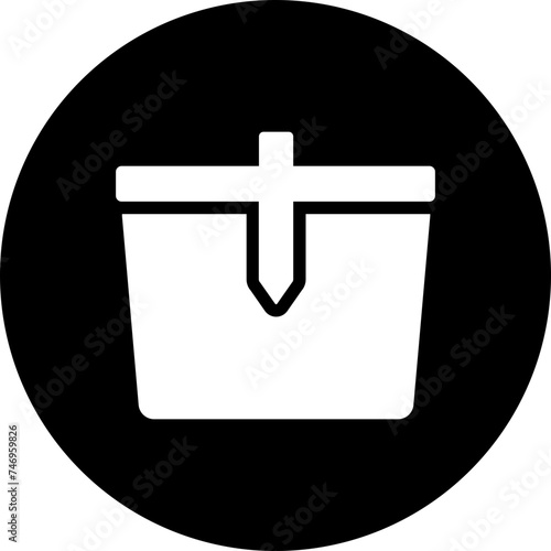 Basket glyph icon or symbol.