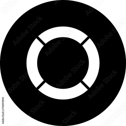 Illustration of lifesaver glyph icon.