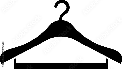 Isolated hanger icon in black color.