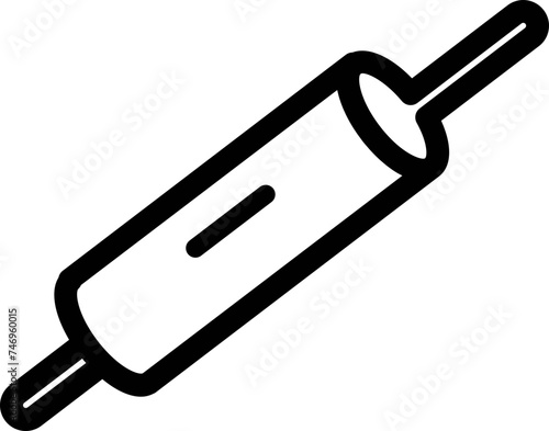 Line art Rolling Pin icon in flat style.