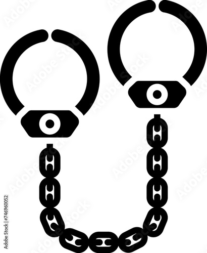 Handcuff icon in b&w color.