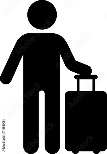 Flat style man traveling icon.