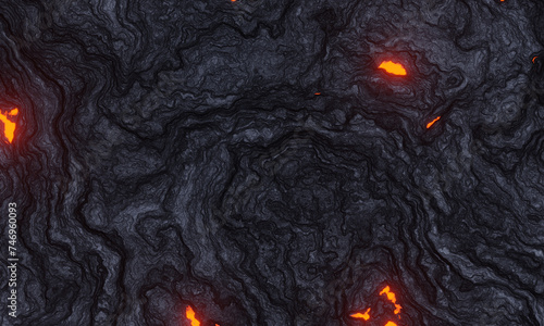 Cooled lava background. Basaltic rock texture.
