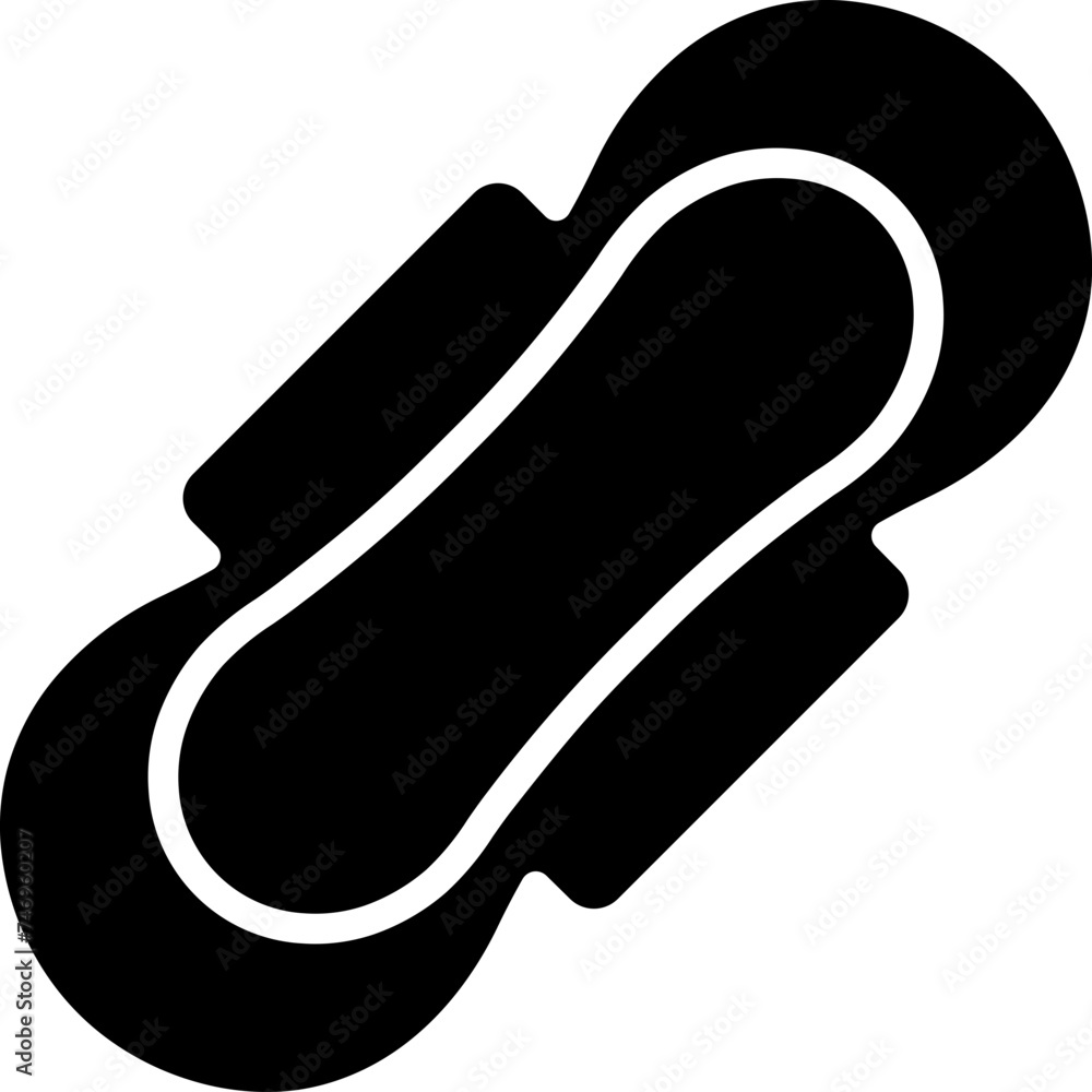 Sanitary napkin icon in b&w color. Sanitary napkin icon in b&w color.