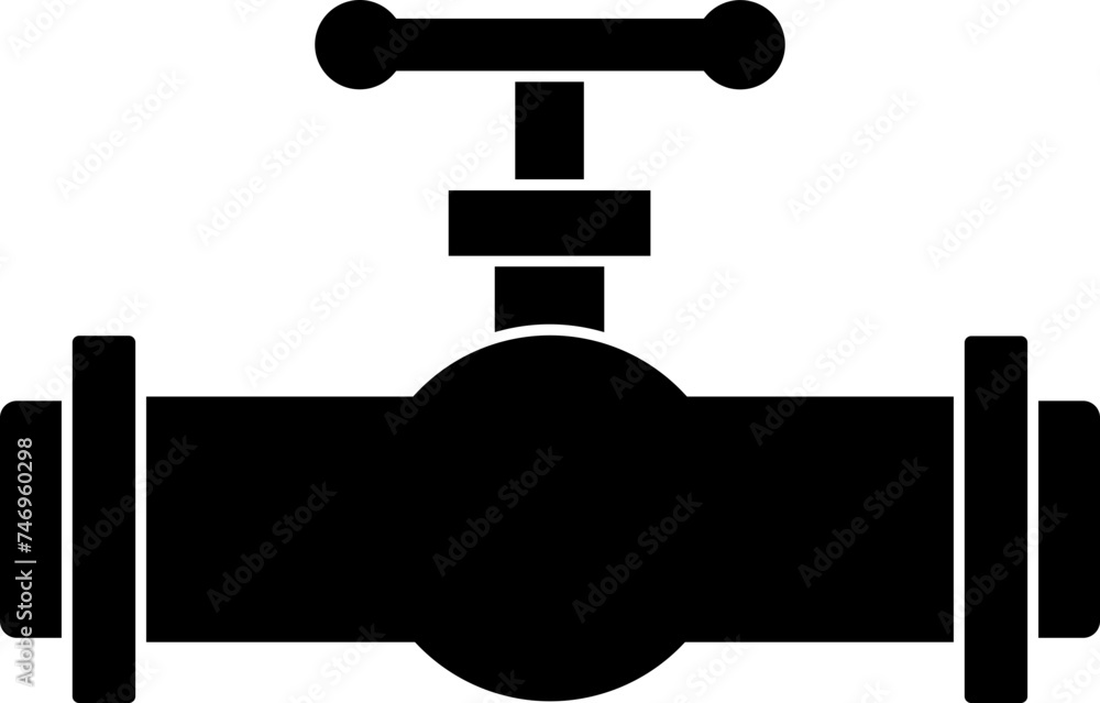 Illustration of stopcock icon in b&w color. Illustration of stopcock icon in b&w color.