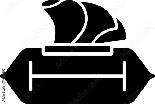 Vector illustration of wet wipe icon.