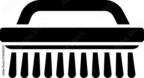 Cleaning brush glyph icon in flat style.