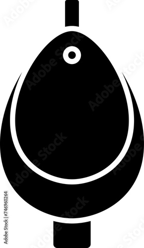 Glyph urinal icon in flat style.