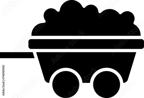Illustration of wheelbarrow icon.