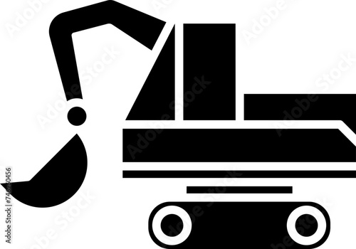 Flat style crawler crane icon.