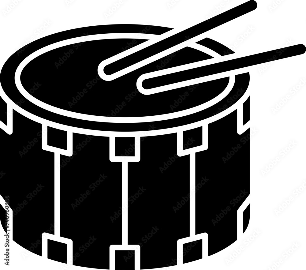 Illustration of drum icon in flat style. Illustration of drum icon in flat style.