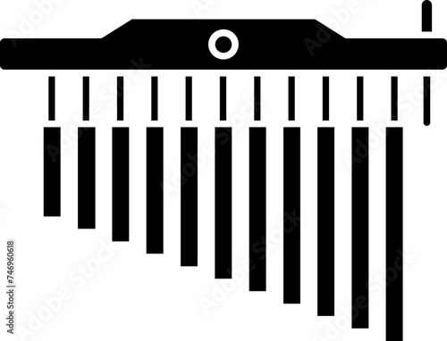 Isolated chime icon in glyph style.