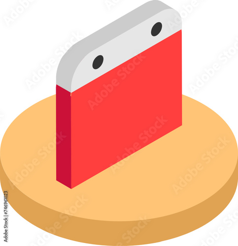 Milestone block element in isometri style.