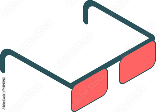 Isometric illustration of sunglasses element.