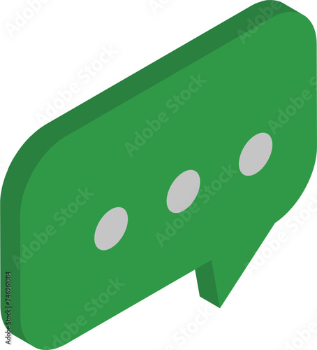 3D chat icon in green color.