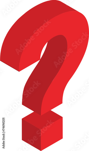 Question mark sign in 3d style.