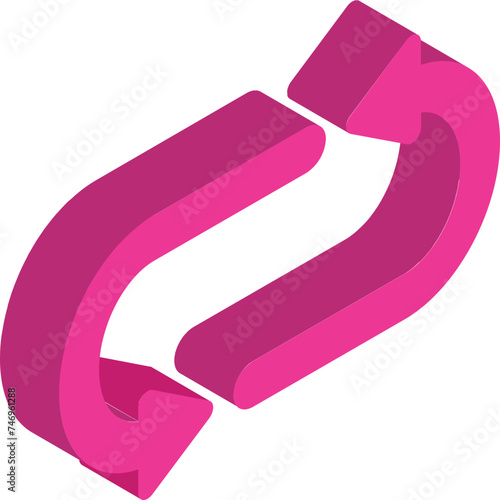 Repeat icon in 3d style.