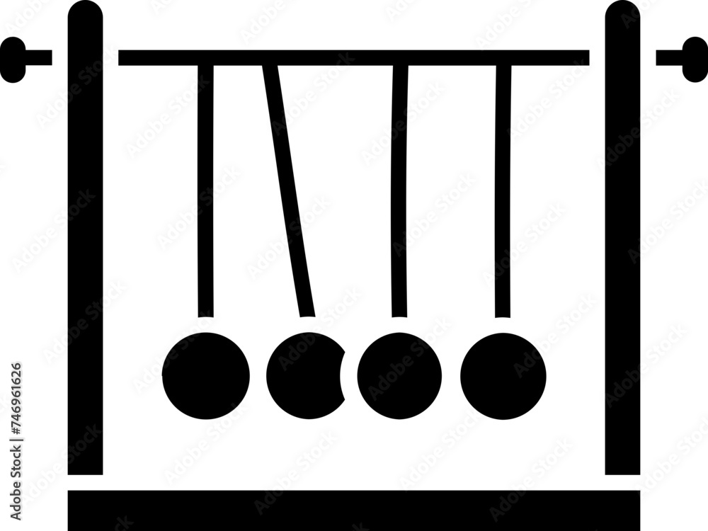 Newton cradle glyph icon or symbol. Newton cradle glyph icon or symbol.