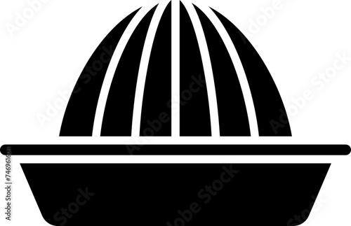 Lemon squeezer icon in b&w color.
