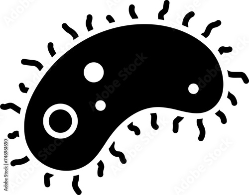 Bacteria glyph icon or symbol.