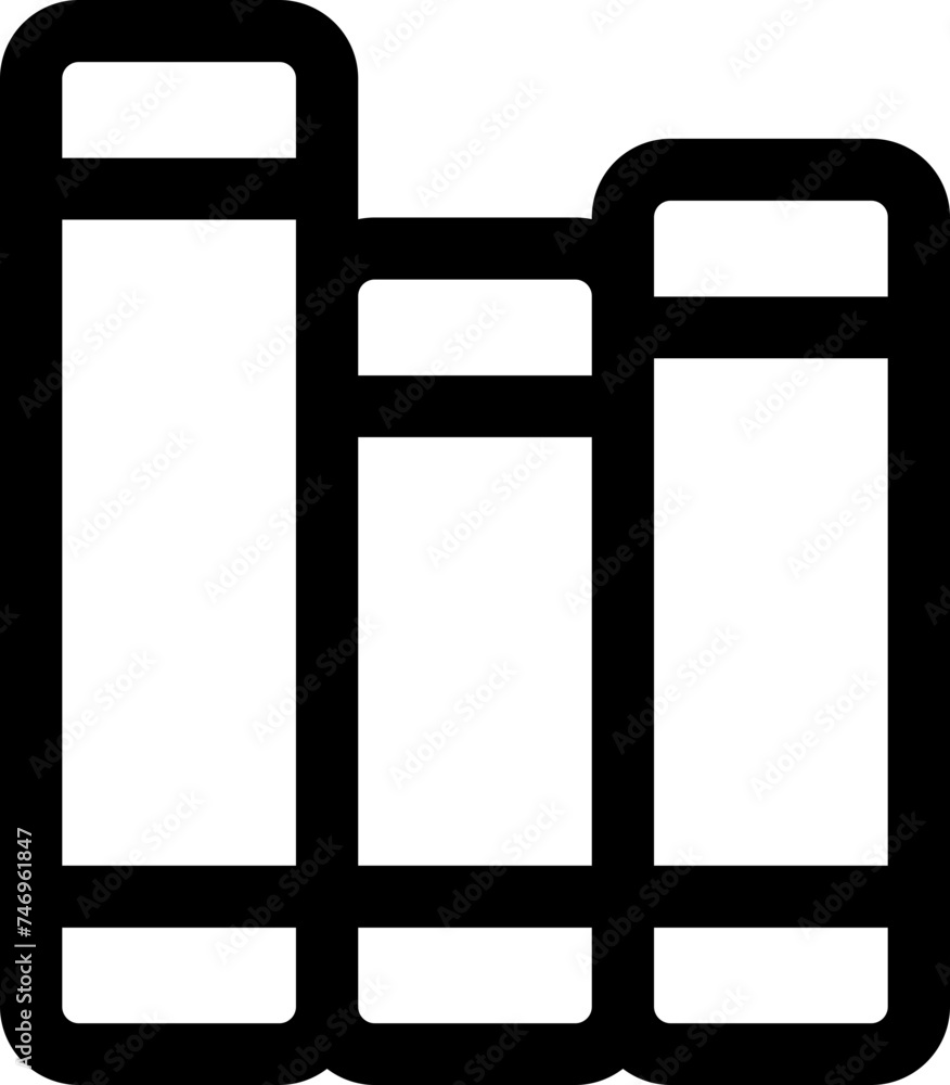 Line art ring binder icon in flat style.