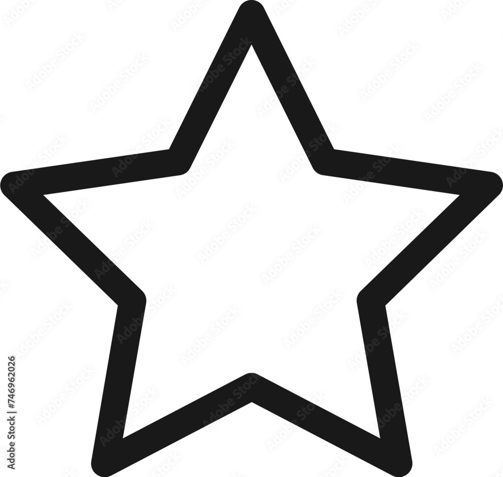 Isolated star icon in line art. Isolated star icon in line art.