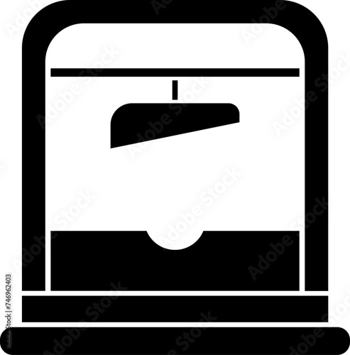 Sawing magic trick icon or symbol.