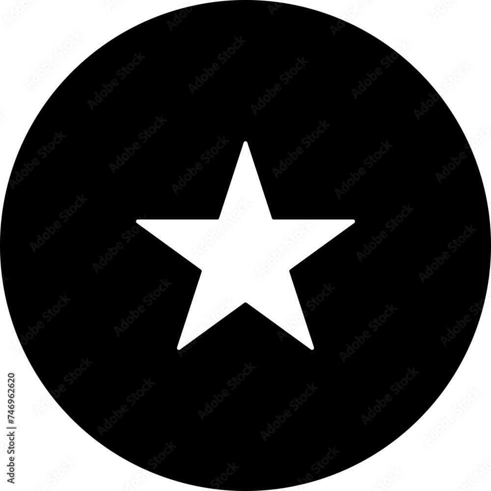 B&W star button icon in flat style. B&W star button icon in flat style.