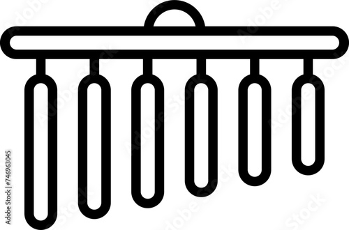 Vector wind chimes icon in flat style.