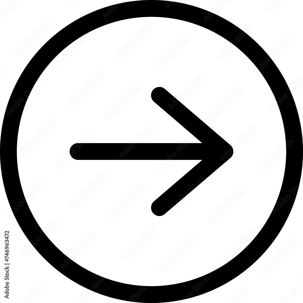 Right arrow or forward icon in line art. Right arrow or forward icon in line art.