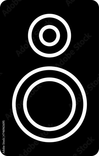 B&W speaker icon in flat style.