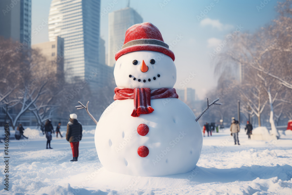 Obraz premium snowman on the snow