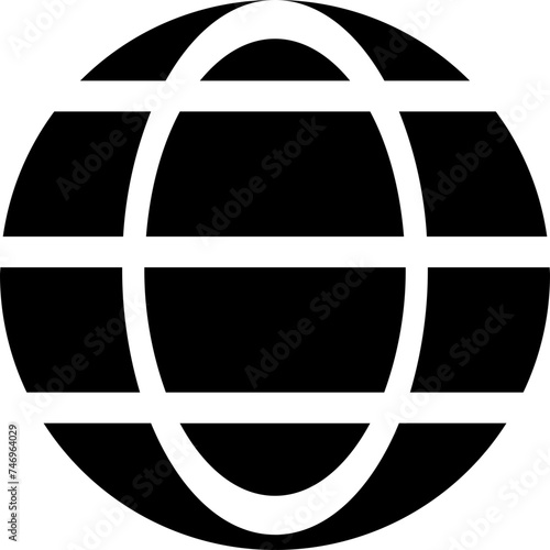 Planet globe icon or symbol.