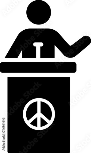 Peace discourse or speaker glyph icon.