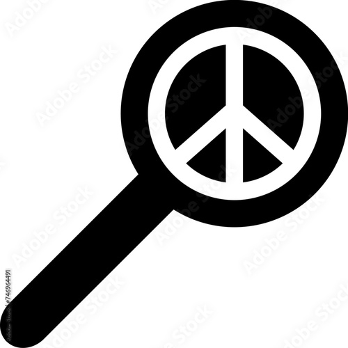 Search peace glyph icon or symbol.