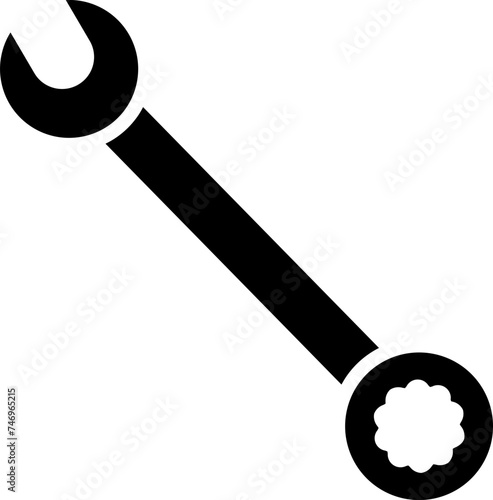 Ring wrench glyph icon.