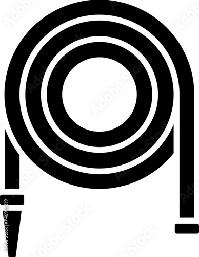 Glyph illustration of hose icon.