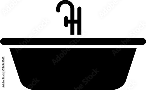 Glyph sink icon in flat style.