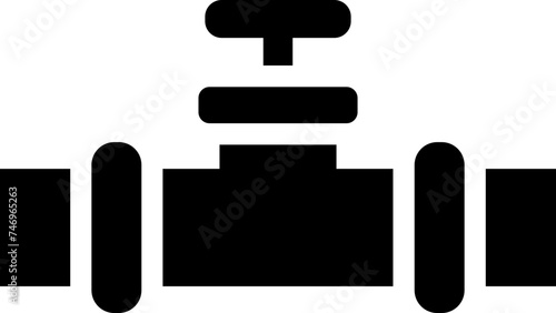 Main pipeline glyph icon or symbol.