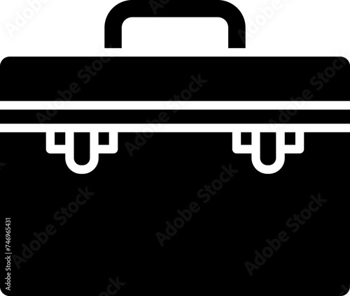 Illustration of briefcase glyph icon.