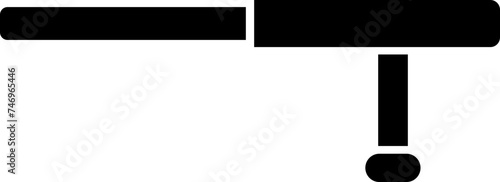 Flat style night stick icon in b&w color.