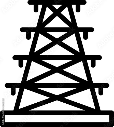High voltage electric tower icon.