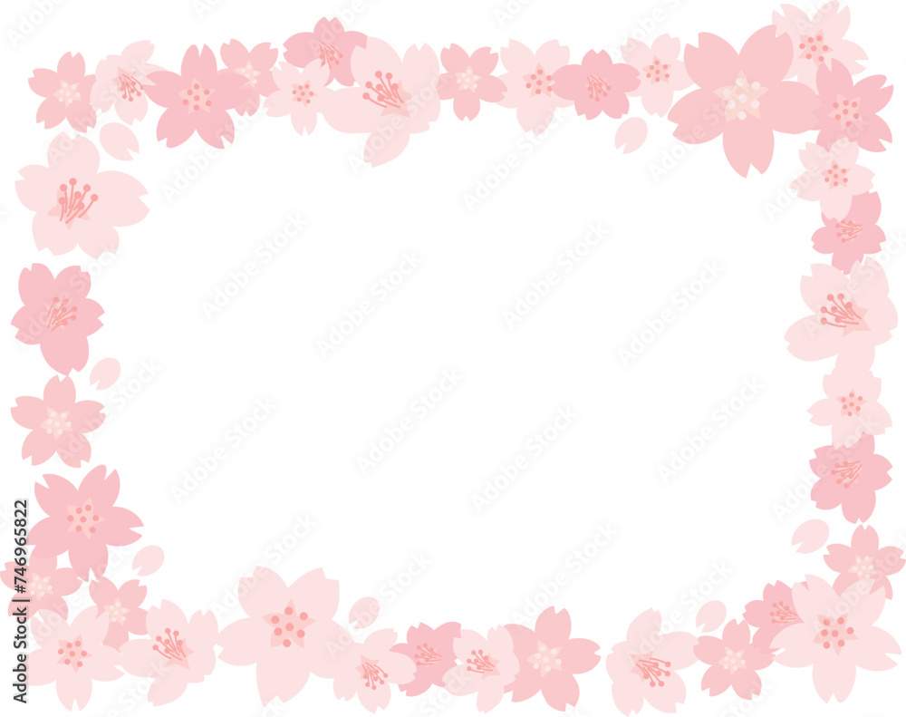 ピンクの桜の花のフレーム
