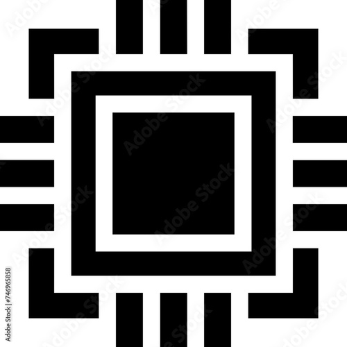 Glyph microchip icon or symbol.