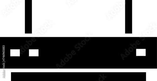 B&W illustration of router icon.