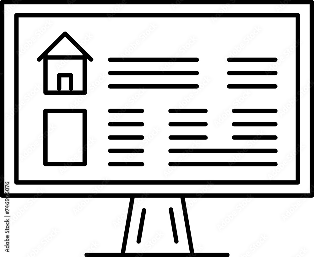 Online property searching icon or symbol. Online property searching icon or symbol.