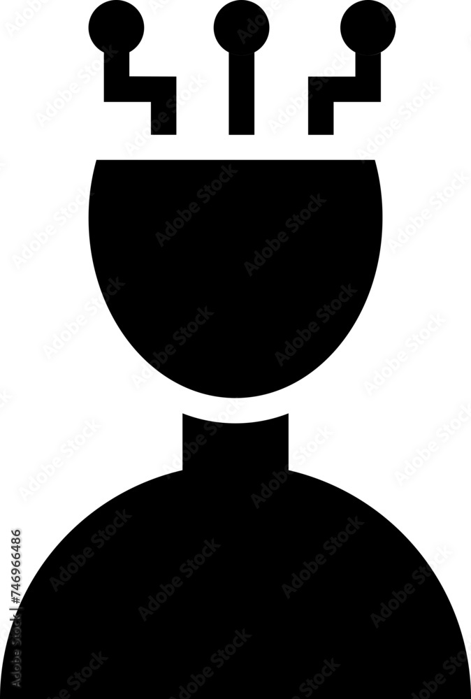 Fototapeta premium Humanoid robotic brain servicing icon.